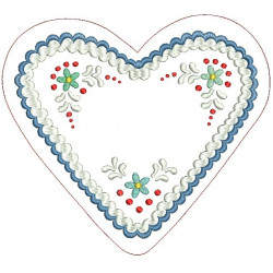 Stickdatei - Bayrisches Lebkuchenherz Blumen